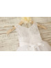 Ivory Lace Tulle Wedding Flower Girl Dress With Flower Sash Ivory Lace Tulle Wedding Flower Girl Dress With Flower Sash